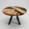 Black Resin & Natural Wood Center Table
