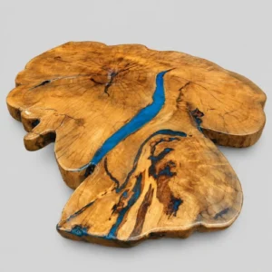 Blue River Resin Wooden Center Table – A Stunning Fusion of Nature & Modern Design